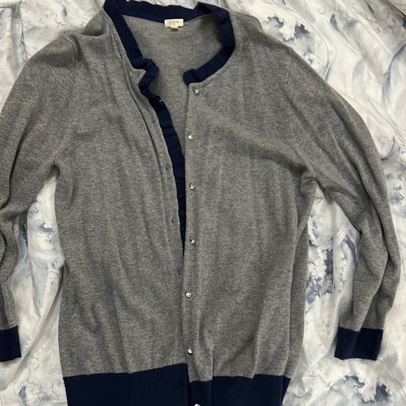 JCrew 3/4 Sleeve Ruffle Cardigan - Picture 1 of 3